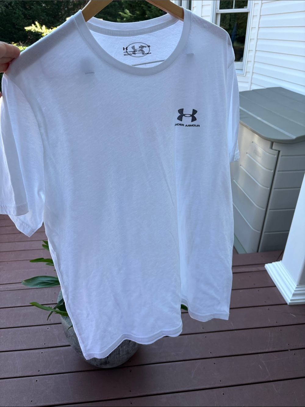 Under Armour White Short Sleeve Performance Tee with Black Logo